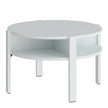 Round Light Grey Coffee Table with Lower Shelf 74.4 cm Diameter