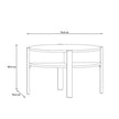 Round Light Grey Coffee Table with Lower Shelf 74.4 cm Diameter