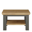 Small Coffee Table with Storage Shelf Wolfram Grey & Mauvella Oak 70x70 cm